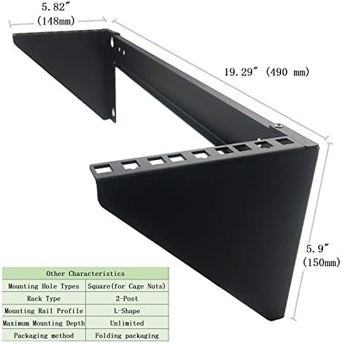JINGCHENGMEI 3U 125 lb Weight Capacity Heavy Duty 19 Inches Steel Vertical Patch Panel Mounting Bracket for Networking Equipment (MFT-HVWRF3U