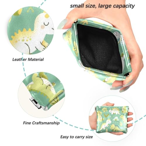 Cute Dinosaur Coin Purse Leather Pouch Change Purse, Squeeze Coin Pouch for Cards, Keys & Lipsticks, Unisex2