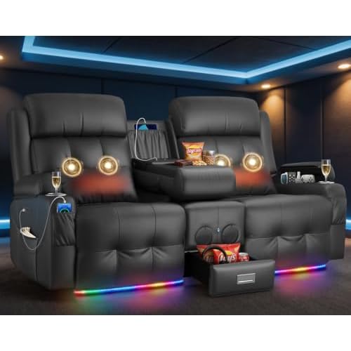 Massage Reclining Loveseat for Comfort