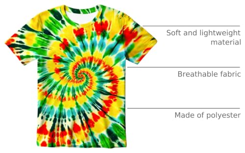 Image of Kids Tie Dye T-Shirt, Children Tie Dye Short Sleeve Tee Shirt for Kids