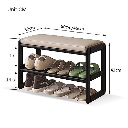 Mueble zapatero de 3 niveles compacto para recibidor de madera 4