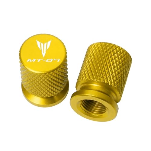 YIJIEBAO Passend for Yamaha MT-07 MT07 Mt 07 Alle Jahre 2017 2018 2019-2025 Motorrad CNC Rad Reifen Ventil Luftanschluss Stem Caps Zubehör(Gold)