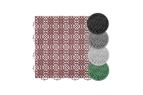 Andiamo Terra sol - Piastrelle per terrazze, Sistema a Scatto, Pannelli in plastica per Esterni, per balconi, terrazze, Pavimenti Esterni, Balcone, Resistente alle intemperie, Pannello in plastica