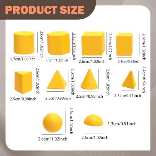 JunZheHub 80Pcs 3D Shape Geometric Solids Math Manipulatives for Preschool Elementary - 2