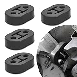 HABNVUON 4PCS Exhaust Rubber Hanger, Muffler Exhaust Hanger System, 2 Holes 0.47 Inch (12mm) Rubber Insulator Bushing Mount, High-Density Adjustable Car Tail Pipe Muffler Mount for Most Cars (Black)