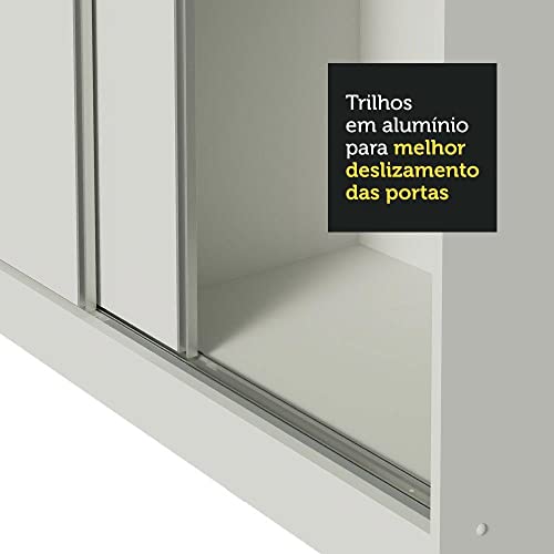 Guarda Roupa Casal Madesa Royale 100% MDF 3 Portas de Correr com Espelho com Pés