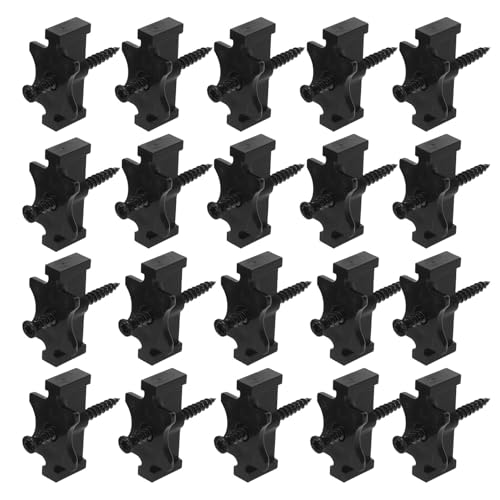 Alipis Kit de Fixations Invisibles pour Terrasse Composite, 20 Clips Plastiques avec Vis et 2 Forets, Fixation pour Lames de Pont, Résistante aux Intempéries, Installation Dissimulée