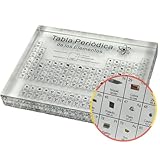 Tabla Periódica en Español con Elementos Reales (15 x 11 x 2cm) - Póster Tabla de los Elementos con Resina Transparente traducida al Castellano - Regalo Química para alumnos, profesores, aulas (14-M1)