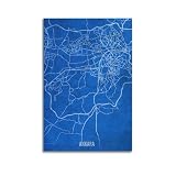CMHONLY Reiseposter Ankara Blueprint – Stilkarten-Poster, 