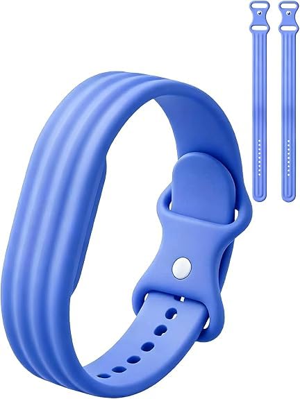 Siebkorb for Google Fitbit Air Nylon Band,Hook and Loop Strap Replacement,Breathable Sport Loop,Adjustable Woven Wristband for Fitbit Air Screenless Fitness Tracker,Non-Original (1, Silicone-Blue)