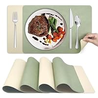 KitchenBoss Tovagliette Americane Lavabili e Sottobicchieri: Tovagliette Colazione Bifacciale Antiscivolo Resistenti, Set di 6 Tovaglietta con Rettangolare 43x30cm