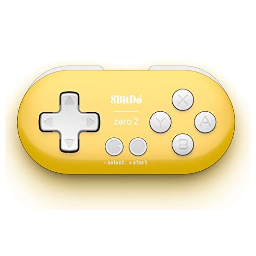 8Bitdo Zero 2 Bluetooth Key Chain Sized Mini Controller for Nintendo Switch, Windows, Android and macOS (Yellow Edition)