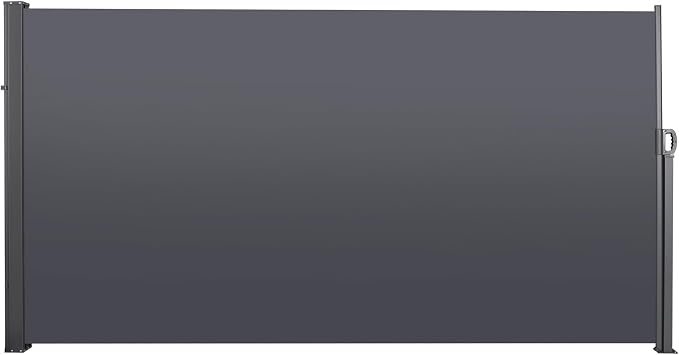 Outdoor Patio Privacy Screen,Retractable Side Screen Awning, UV Resistant, Waterproof, for Garden, Balcony, CourtyardGrey, 118.1" x 62.99"