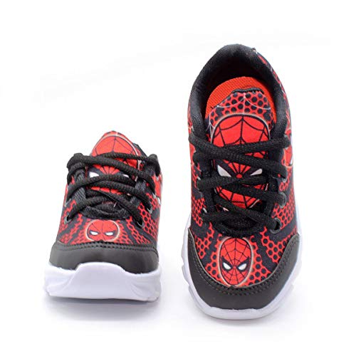 Tenis Led Luz Aranha Vermelho Infantil Meninos EDS