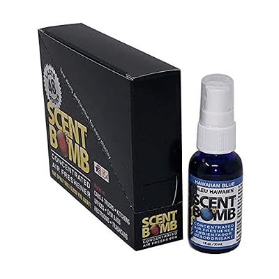 Scent Bomb Air Freshener Spray, Long-Lasting Odor Eliminator - Effective Deodorizer for Home & Car, Fresh Room Spray for Kitchen, Bathroom & Smell Neutralizer - 1 oz Pack of 4, Hawaiian Blue Scent