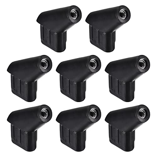 Uxcell 8Pcs 1.97"X0.98" Threaded Tube Inserts With M10 Thread, Black Plastic Chair Leg Plug Blanking End Caps Insert Plugs For Pipe Tube Furniture Tables #TOP7