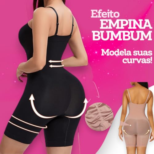 Body Macaquinho Feminino Costa Nua Bori Afina Cintura empina bumbum Alta Compressão Cinta Modeladora