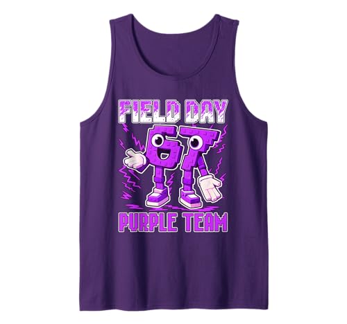 Field Day Purple Team Funny Six Seven Game Sports Day Kids Tank Top