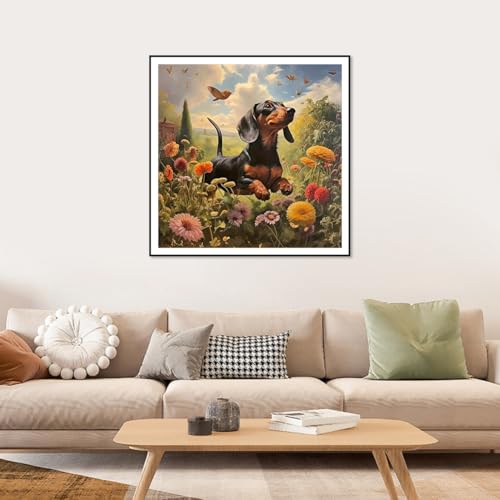 WSLWXSHM Diamond Art Painting Kits for Adults Dachshund Dog, Round Full Drill Diamond Art Kits, 5D DIY Paint with Diamonds Crafts for Home Wall Decoration Gifts 12×12Inch, Animal - Thumbnail 5