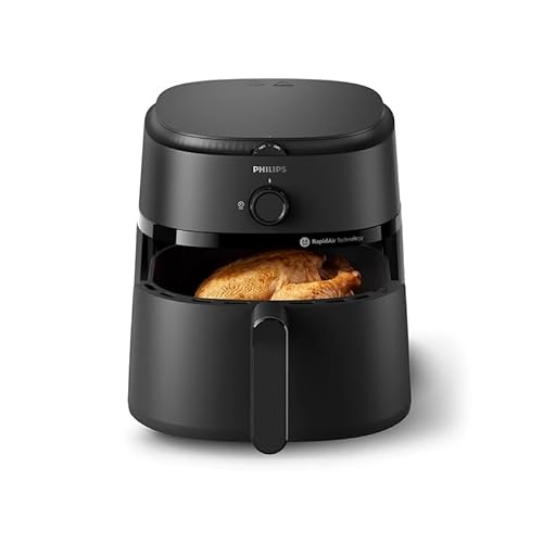 Philips AirFryer Mini Air Fryer - 3.2 Liters, 1300W, 12 Cooking Methods, Rapid Air Technology, Black - NA110/00