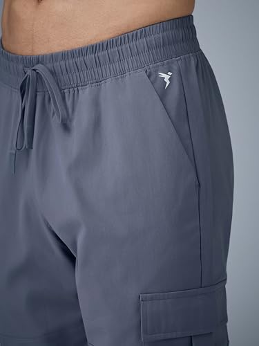 Image of TECHNOSPORT Men's Regular Fit Mid Rise Polyester Solid Cargos for Activewear, Regular Use and Quick Dry