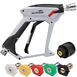 LKEVREG 4350 PSI High Pressure Washer Gun with 5 Water Nozzle Tip, Stubby Short Lance Pressure Washer Accessories for Car Cleaning, M22 14MM Hose Connector for Karcher K1-K7