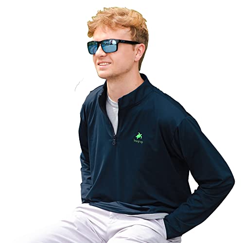 Men's Performance Quarter Zip Pullover, Performance Athletic Long Sleeve Mock Neck Moisture Wicking Pullover2