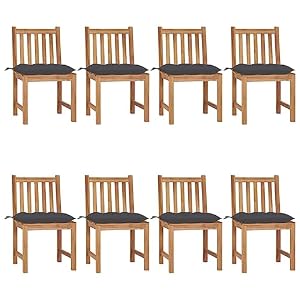 Generisch Generisch Gartenstühle 8 STK. mit Kissen Massivholz Teak,Möbel,GartenMöbel,GartensitzMöbel,Gartenstühle,3073157