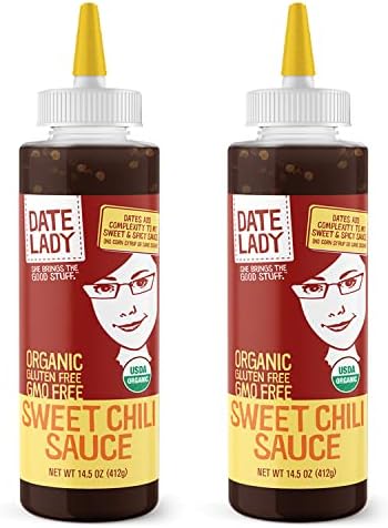 Date Lady Organic Sweet Chili Sauce | No Corn Syrup or Cane Sugar | No Added Flavors or MSG (2-Pack) Use in Stir Fry Vegetables, Dip Spring Rolls, or Add Flavor to Your Chicken.