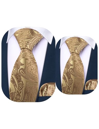 Barry.Wang 2 PACK Ties for Father and Son Fashion Children Tie Men Necktie Jacquard Handkerchief