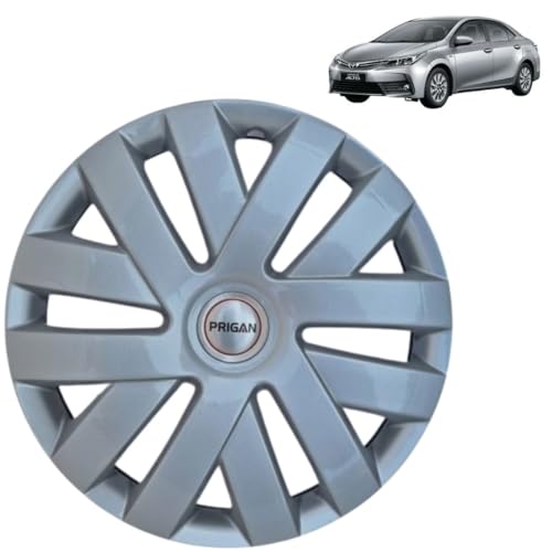 Image of PRIGAN Wheel Cover for ALTIS 15 Inch Silver Wheel Cap (Available in 15 Inch) (Set of 4 Pcs) (Press Fitting) Model- Polo Silver-15