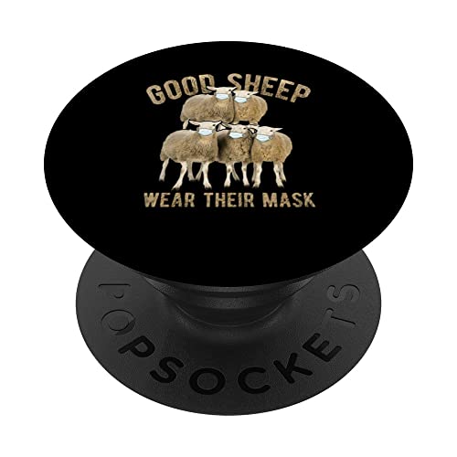 Sweet Sheep Good Sheep Wear Their Mask Animal Quarantine PopSockets PopGrip Intercambiable