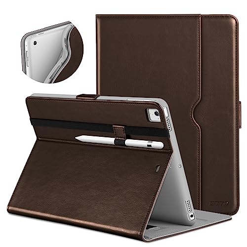 DTTO for iPad 9.7 Inch 5th/6th Generation 2018/2017 Case with Apple Pencil Holder, Premium Leather Folio Stand Cover Case for Apple iPad 9.7 inch, Also Fit iPad Pro 9.7/Air 2/Air - Dark Brown by DTTO - Used condition - US$13.80