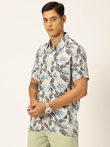 Image of Thomas Scott Men's | Printed | Half Sleeve | Regular Fit | Cotton Rayon | Spread Collar | Casual Shirt