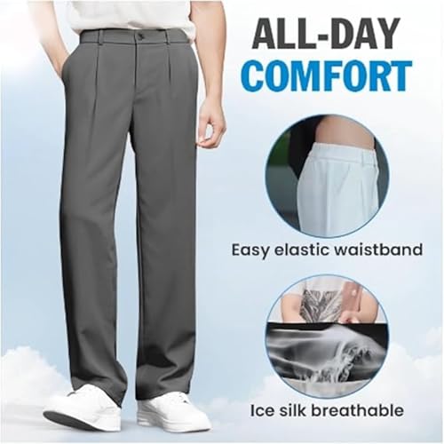Denimblack Pants for Men EaseMotions Super Stretch Ice Silk Comfort Everyday Pants Casual Ice Silk Pant Men2