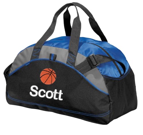 Personalized Basketball Duffel Bag, Men and Women, Custom Sport Bag with Monogrammed Name, Royal Blue