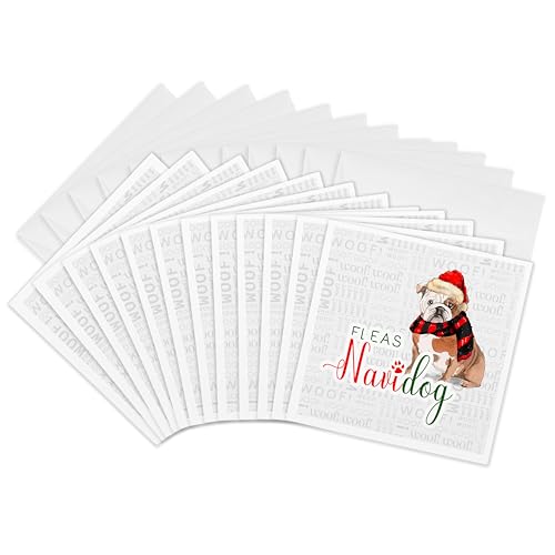 Cartes de vœux bouledogue anglais 15x15cm | Papeterie chien 3dRose Gc_299901_2