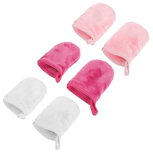 Didiseaon 6Pcs Facial Cleaning Gloves Soft Makeup Mitts for Daily Cleansing Travel Friendly Design Women