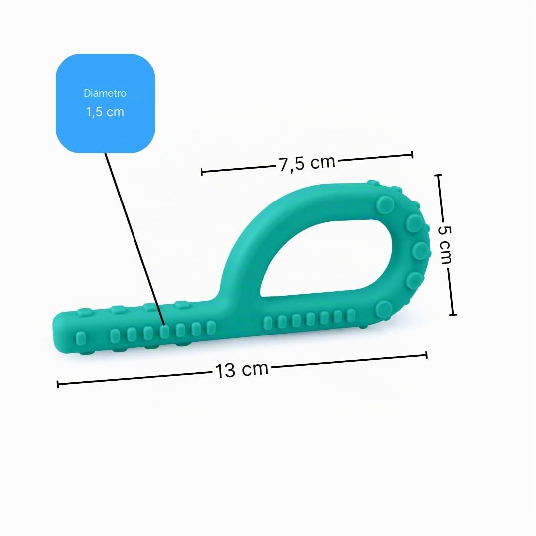 ARK Grabber estándar en suave o texturizado con fácil manejo para niños gracias a la forma de bucle que incluye instrucciones de cuidado ATC, habilidad motora de la mandíbula, bloque de mordida
