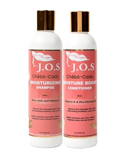 J'Organic Solutions Chebe-Cado Shampoo and Conditioner Set for Curly, Coily and 4C Hair - Sulfate-Free Moisturizing Wash Day Duo with Chebe, Avocado Oil and Biotin, 2-Piece