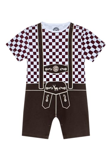 FC Bayern München Baby Body Lederhose | Kurzarm | Braun | Fußball