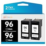 96 Black Ink Cartridge Remanufactured Replacement for HP 96 Ink Cartridge Black C9348FN C8767WN for DeskJet 6520 6540 5740 5940 OfficeJet 7210 7310 Photosmart 2605 2608 2710 6520 8150 Printer (2-Pack)