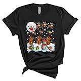 Santa ELF Reindeer Cello Player Joyful Christmas Musical Instruments Snow Around Snowman Unisex T-Shirt