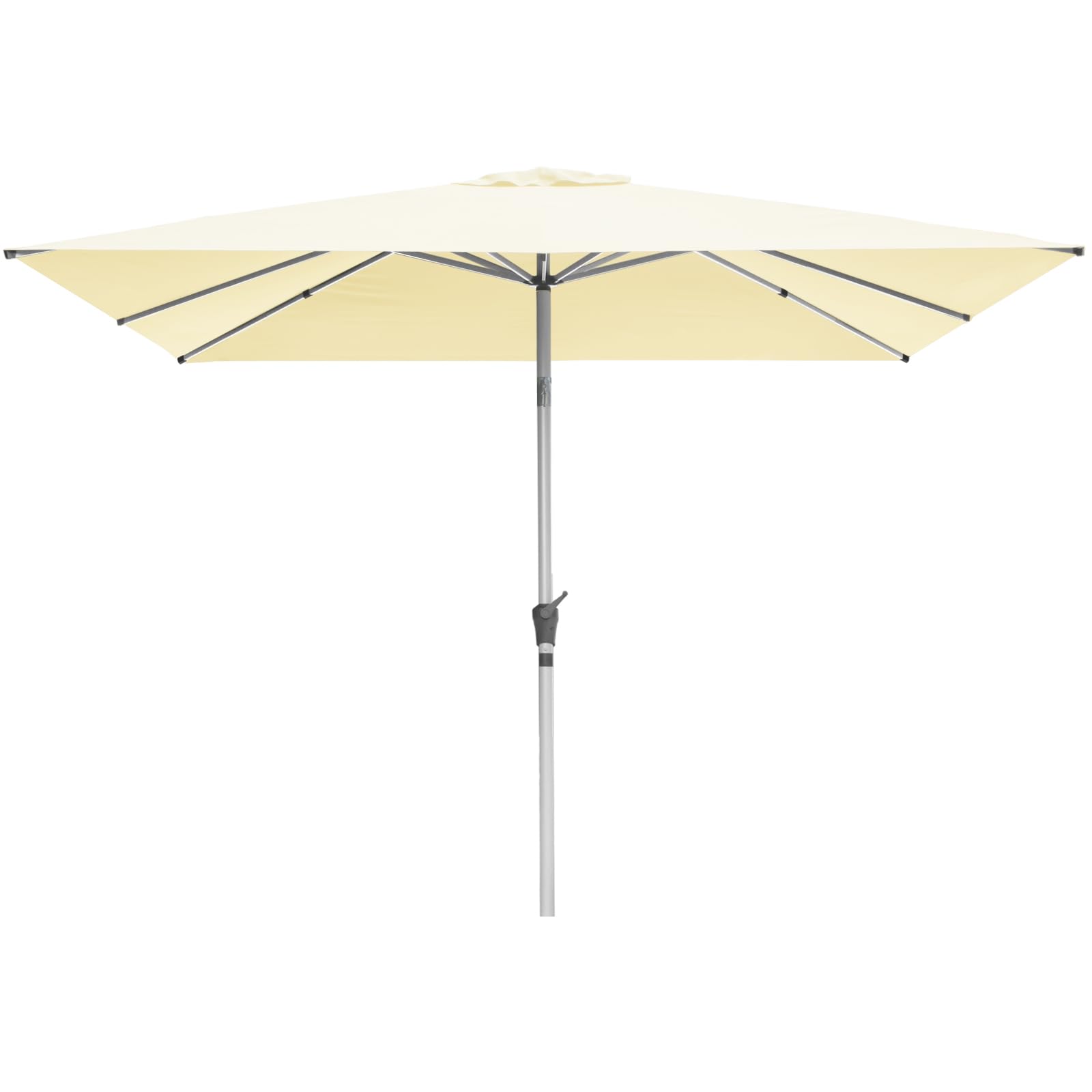 RANSENERS Sonnenschirm 250 x 250 cm, Quadratisch, 8 Streben, Beidseitig um 30° Knickbar, Kurbel öffnen & Schließen, UV50+, für Garten, Balkon, Terrasse, Cafe im Freien
