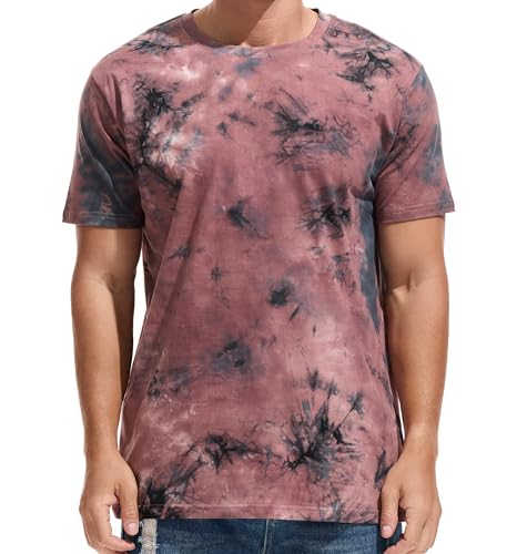 Image of RONOMO Men's Round Neck Short Sleeved T-Shirt | Medium Elasticity | Soft and Breathable | Pre Shrunk Treatment|(ZR Purplish Black S)