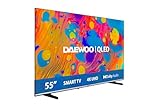 Daewoo 55DM55QV QLED Smart TV 55 Pulgadas 4K Ultra HD HDR, Televisor con Dolby Vision & Dolby Atmos, Compatible con Alexa, Diseño sin Marcos, Peana Lateral