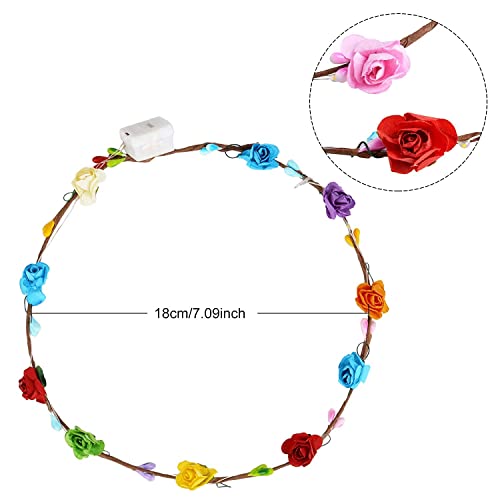 Fascigirl Bloemenhoofdband, 10 stuks led-bloemenkrans, slinger, haaraccessoires, wijnstok, hoofdband, voor dames… - Image 3