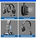 Bluetooth Headset with Microphone,Noise Cancelling with Mute Button, Very Strong Wireless Range, All-Day Comfort On Ear Headphones 60 Hrs Working time for Trucker/Work/PC/Call Center/Meeting/Office
