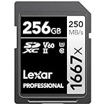 Lexar Professional 1667x 256GB SDXC UHS-II Card, Up To 250MB/s Read, for Professional Photographer, Videographer, Enthusiast (LSD256CBNA1667)