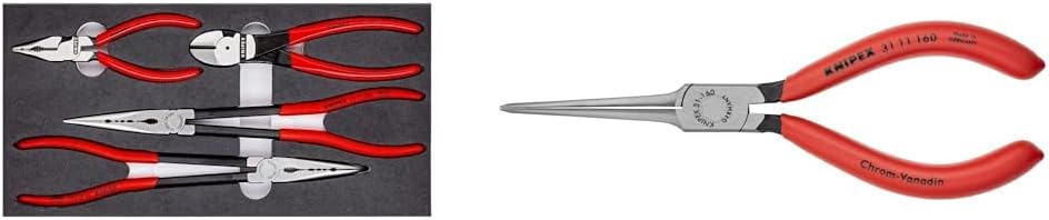 KNIPEX 002001V16 4-Piece Automotive Pliers Set and 3111160 Needle Nose Pliers